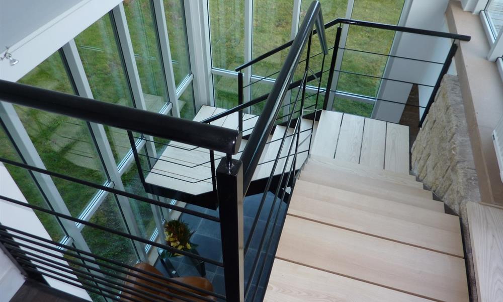 Escalier acier bois  design sur mesure