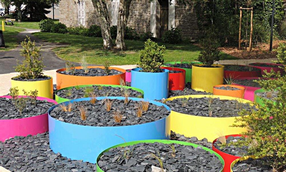 jardinières en acier peint - 