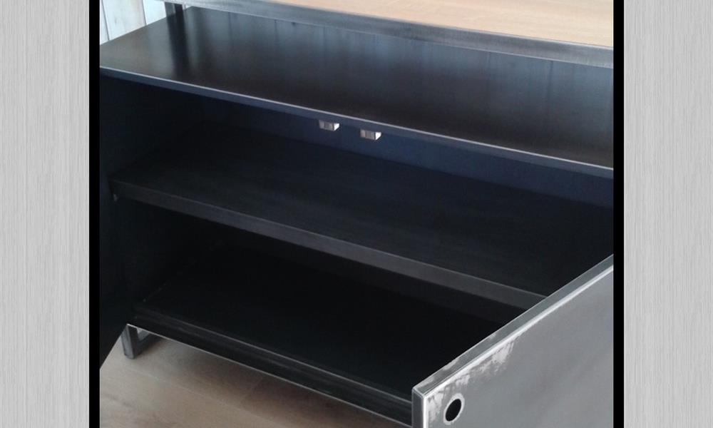 Meuble acier et bois - 