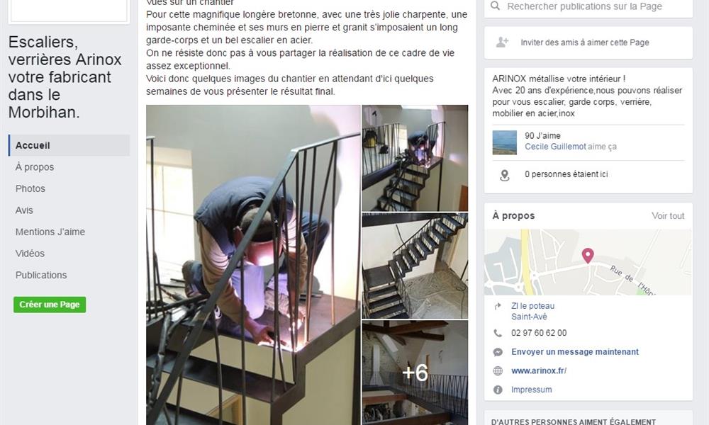 Visitez la Page Facebook d'ARINOX et donnez votre avis - 