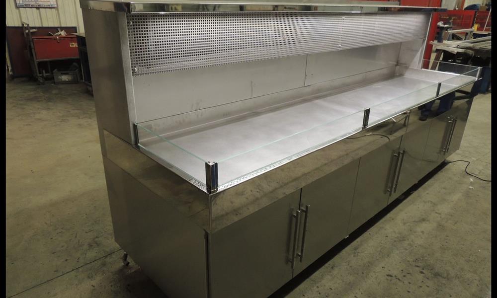 Meuble d'étal de poissonnier,conception complète en INOX : ARINOX - 