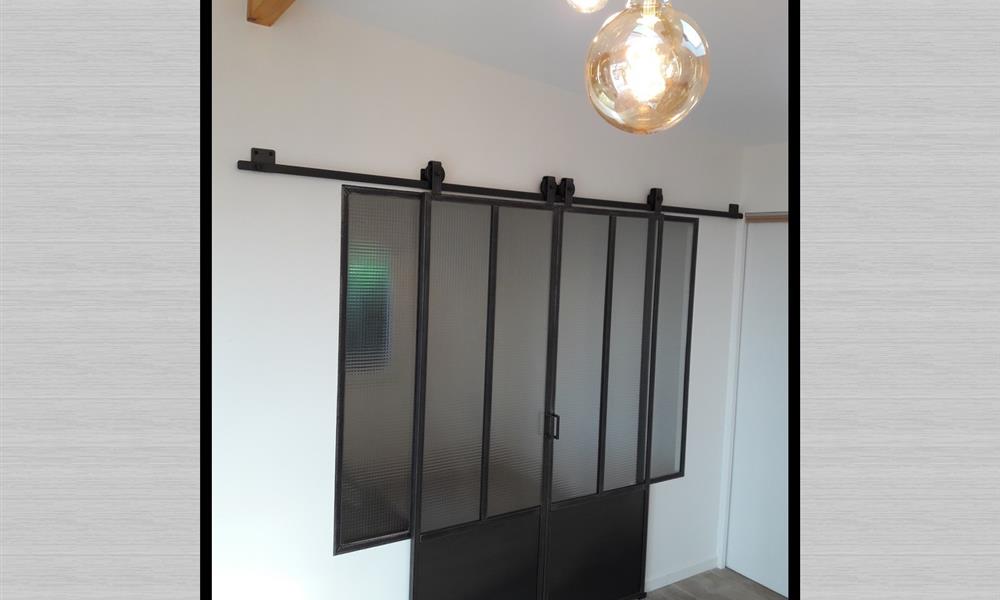 Cloison séparative,galet apparent Acier style atelier d'artiste ARINOX - 