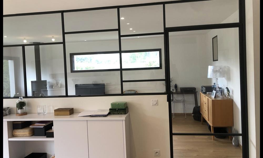 Verrière atelier ave porte 100% vitrée ARINOX - 