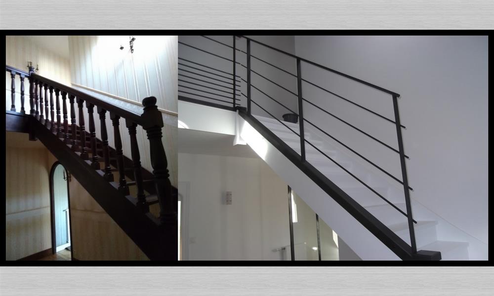 home staging escalier et garde-corps en bois ARINOX - 