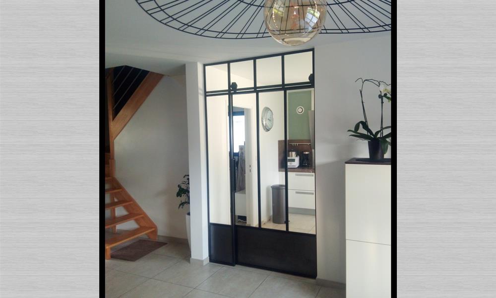 Porte coulissante acier brut verni ARINOX - 