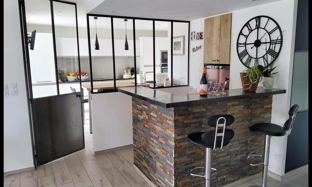 Verrière,porte,dessus de bar en acier brut verni ARINOX - 