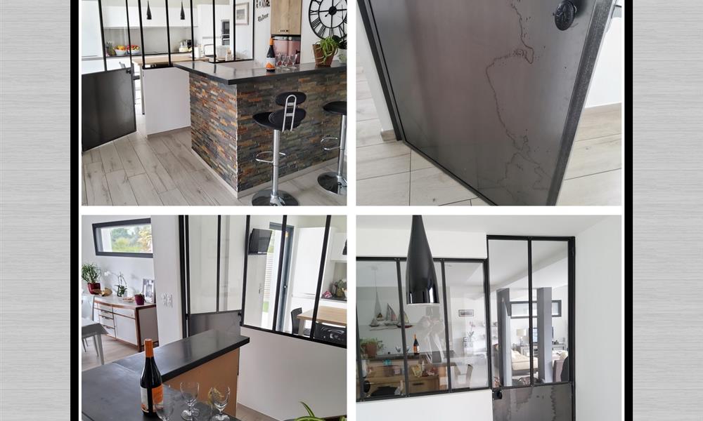 Verrière,porte,dessus de bar en acier brut verni ARINOX - 