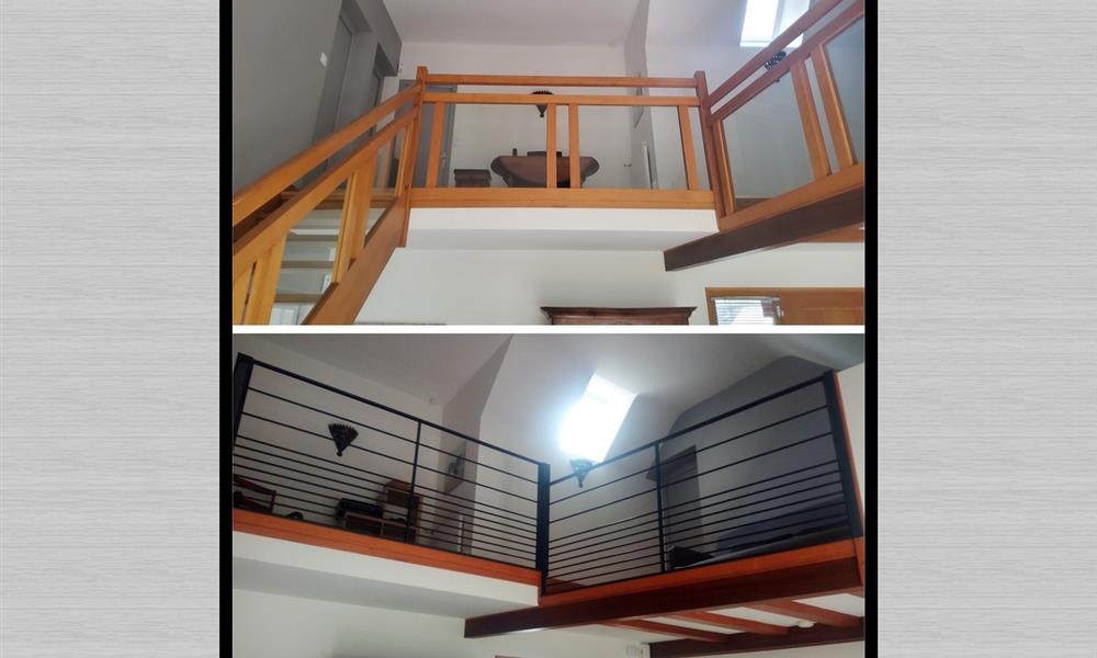 Rénovation garde-corps en bois par un modèle en acier ARINOX - 