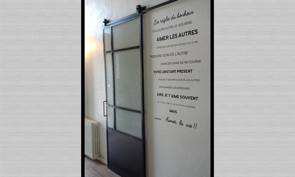 Porte de placard style verrière, verres OPALES : ARINOX - 