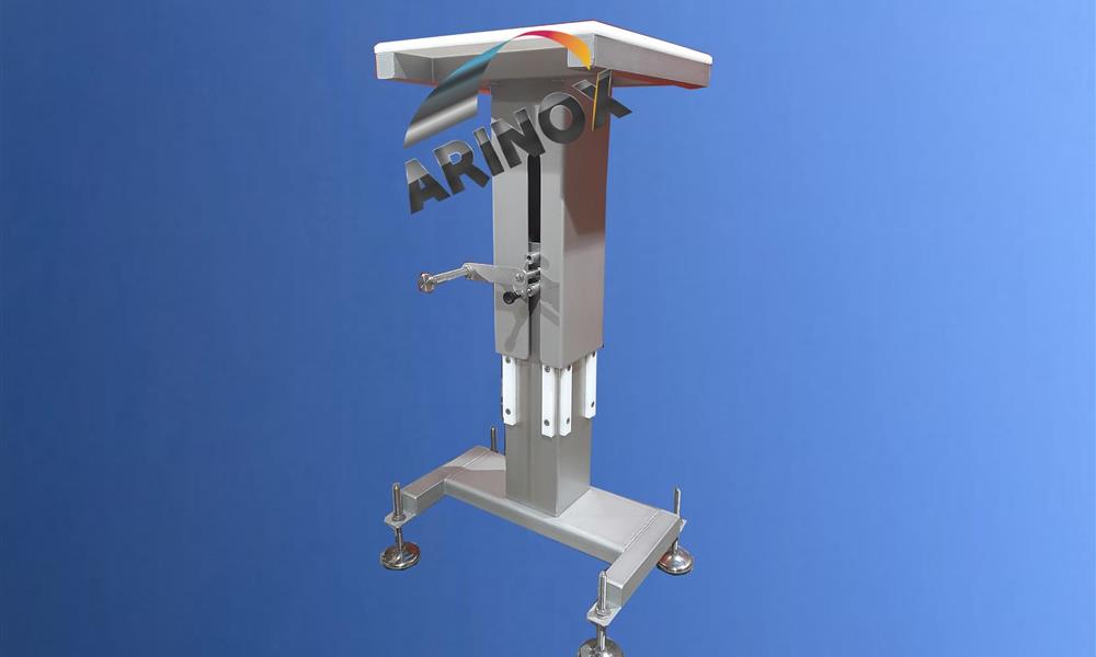 Support ergonomique réglable en hauteur manuellement en Inox - 