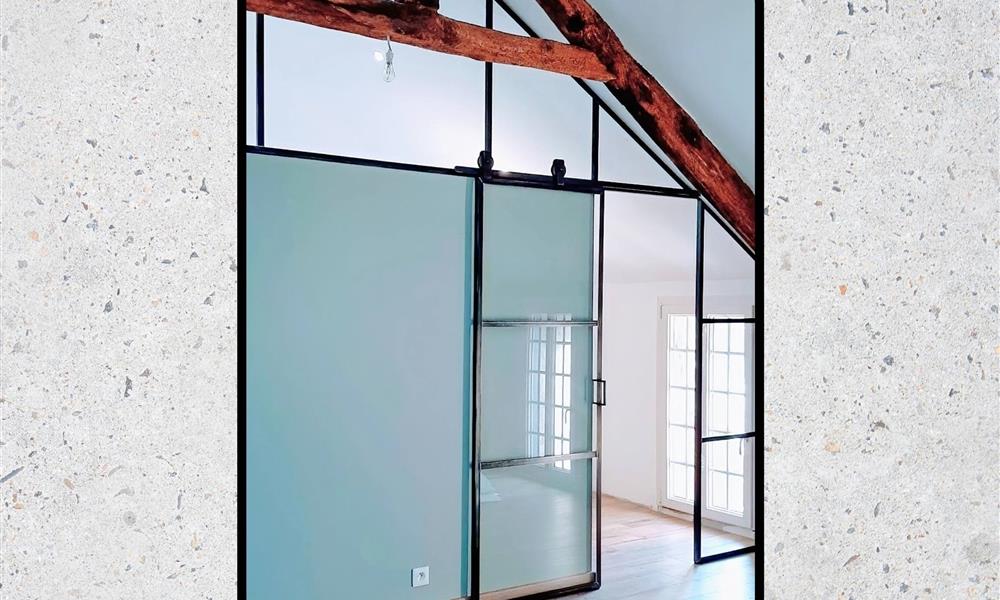 Porte coulissante style atelier ARINOX - 