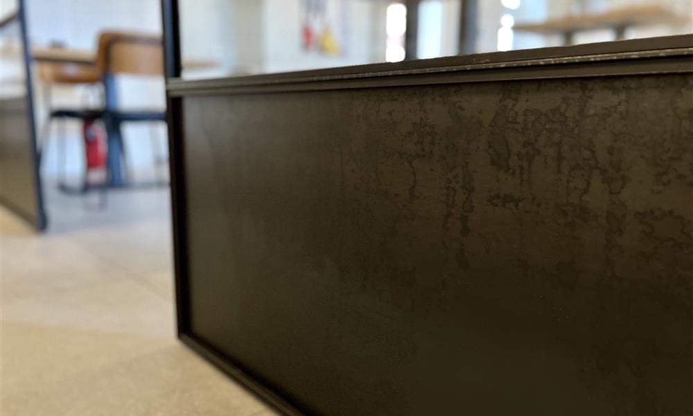 Détail tôle acier sur verrière sur mesure  ARINOX - 