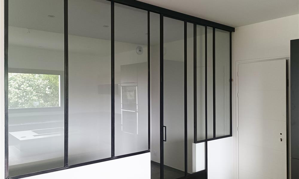 Verrière avec porte coulissante avec rail  au plafond - ARINOX - 