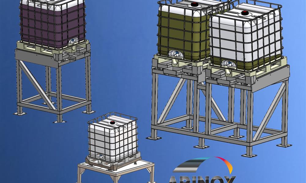 Conception CAO sur solidworks de vidangeur container IBC GRV - ARINOX - 